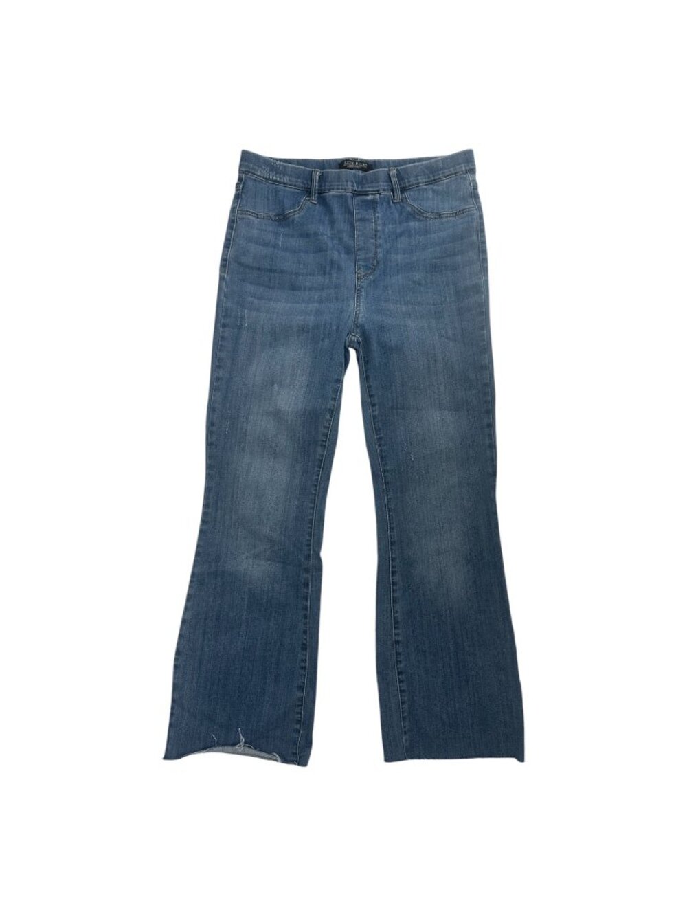 Judy Blue Jeans 13/31 Medium Wash Stretch Pull On Cropped Bootcut Raw Hem Denim
